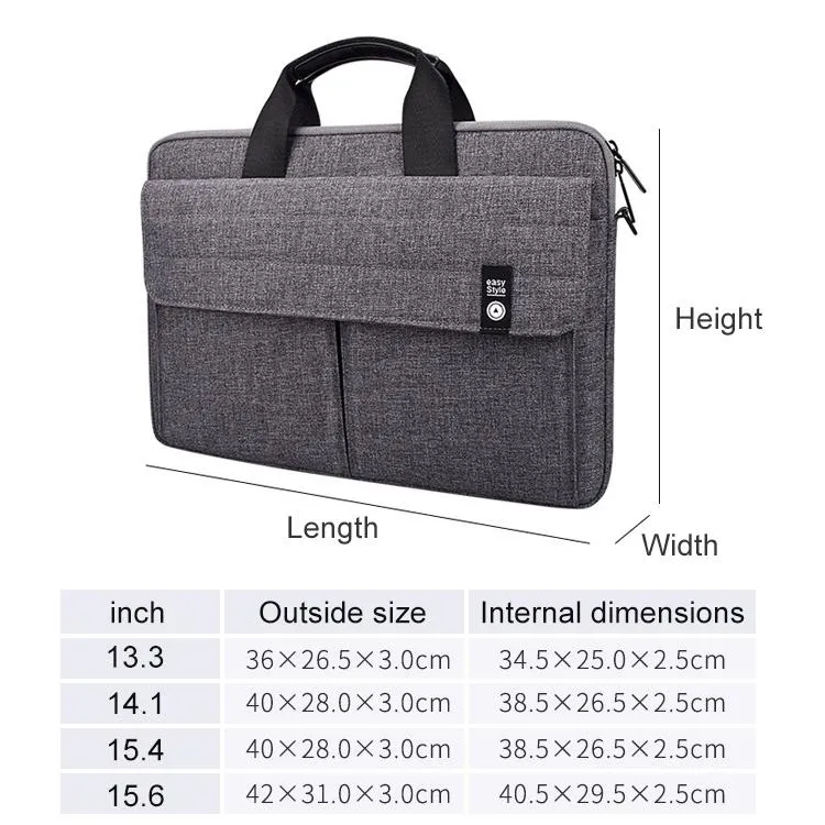 13.3 Inch Laptop Handheld Briefcase Storage Bag - no Shoulder Strap