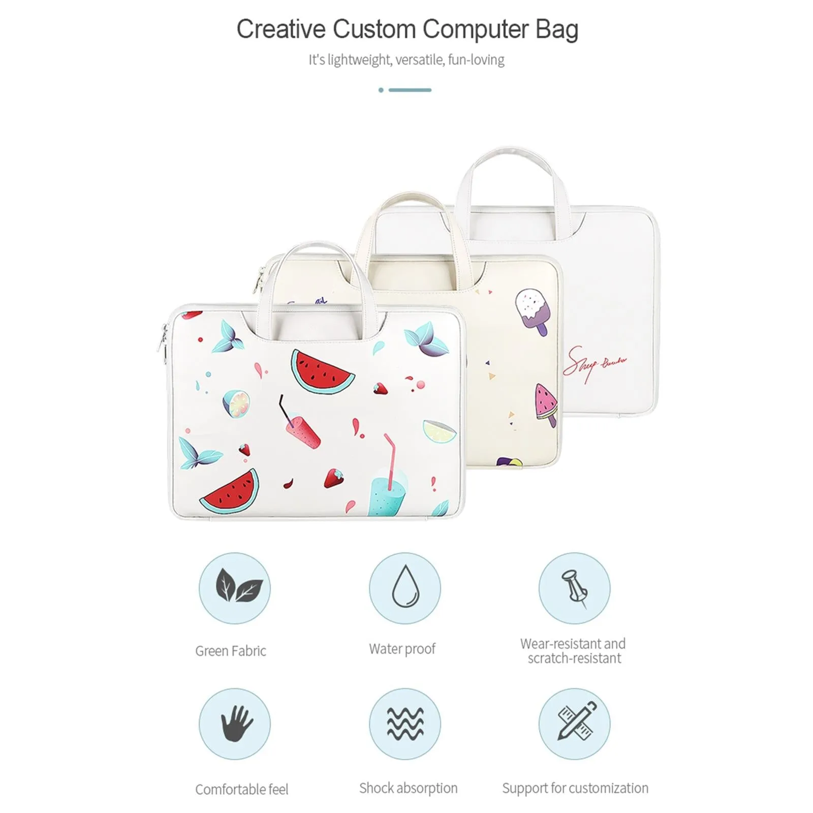13.3 Inch Lightweight Printed Laptop Bag in Pu Material