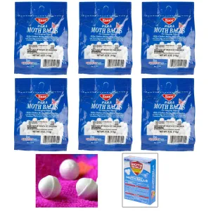 6 Bags Moth Balls Kills Clothes Moths Carpet Beetles Fresh Linen Scent 4 oz Each