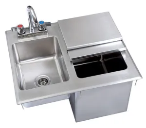 BK Resources BK-DIBHL-2118-P-G 21"W x 18"D Drop-In Ice Bin - with Sink