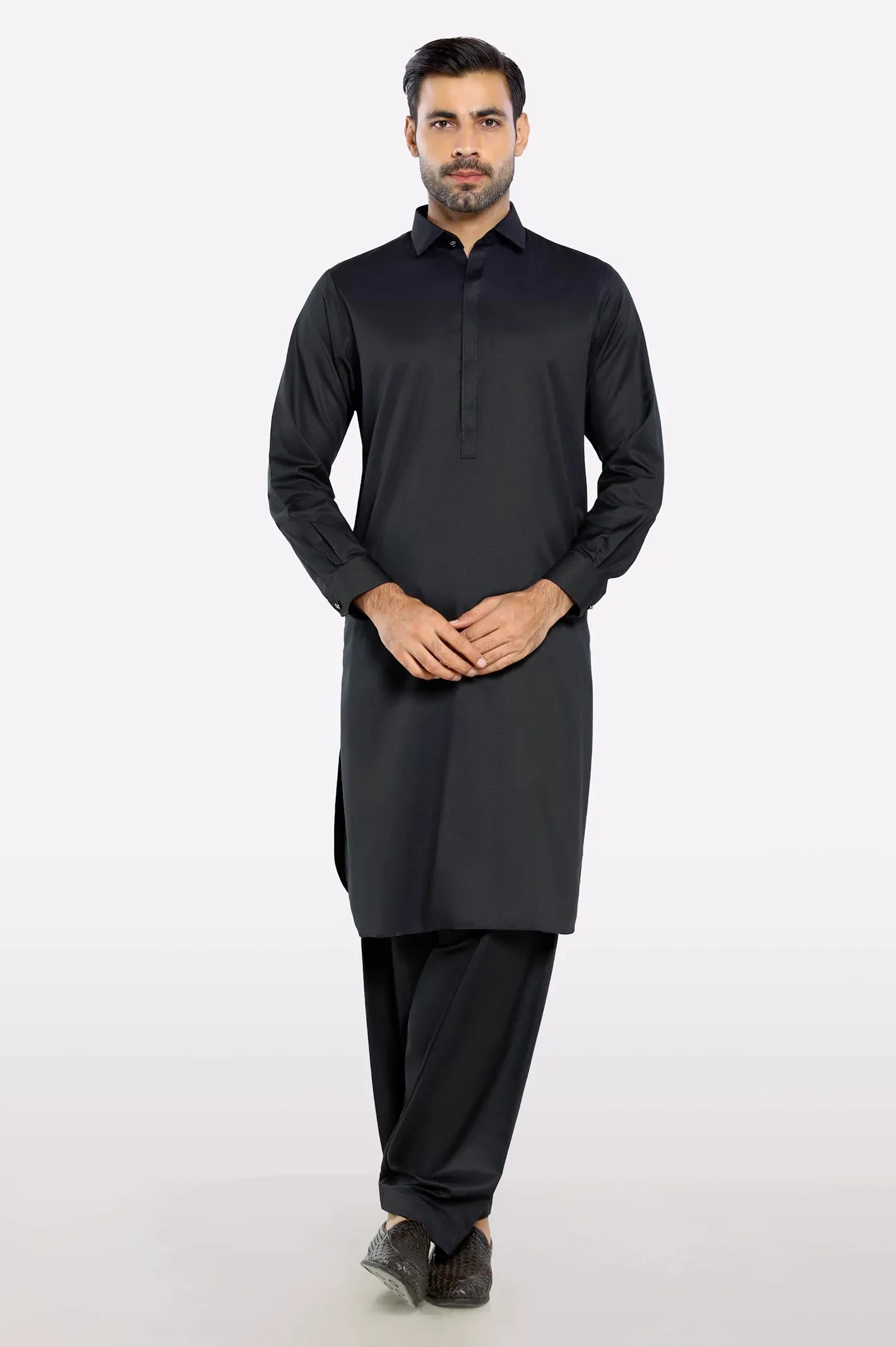 Black Latha Cotton Fabric