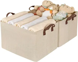 Blushbees Storage Baskets with Metal Frame for Organizing Wardrobe, Shelves, Bedroom, Closet