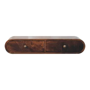 Couch.com Wall Mounted Console Table Walnut, with Storage, Wood Construction, Dark Brown Finish by Couch.com