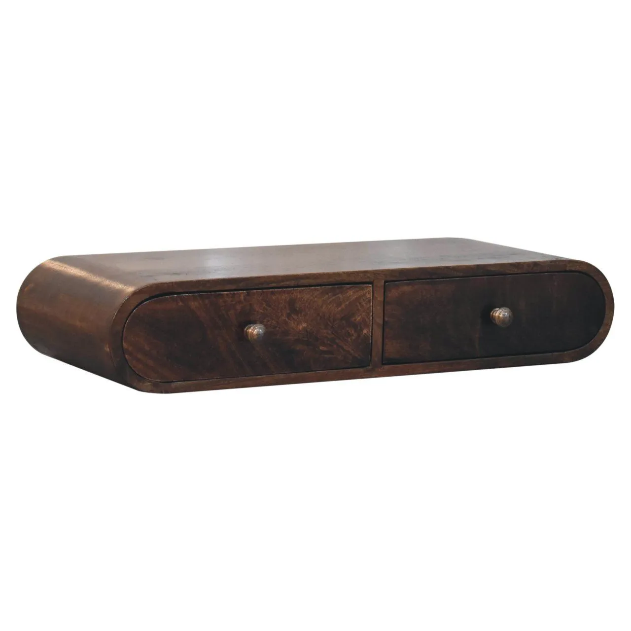 Couch.com Wall Mounted Console Table Walnut, with Storage, Wood Construction, Dark Brown Finish by Couch.com