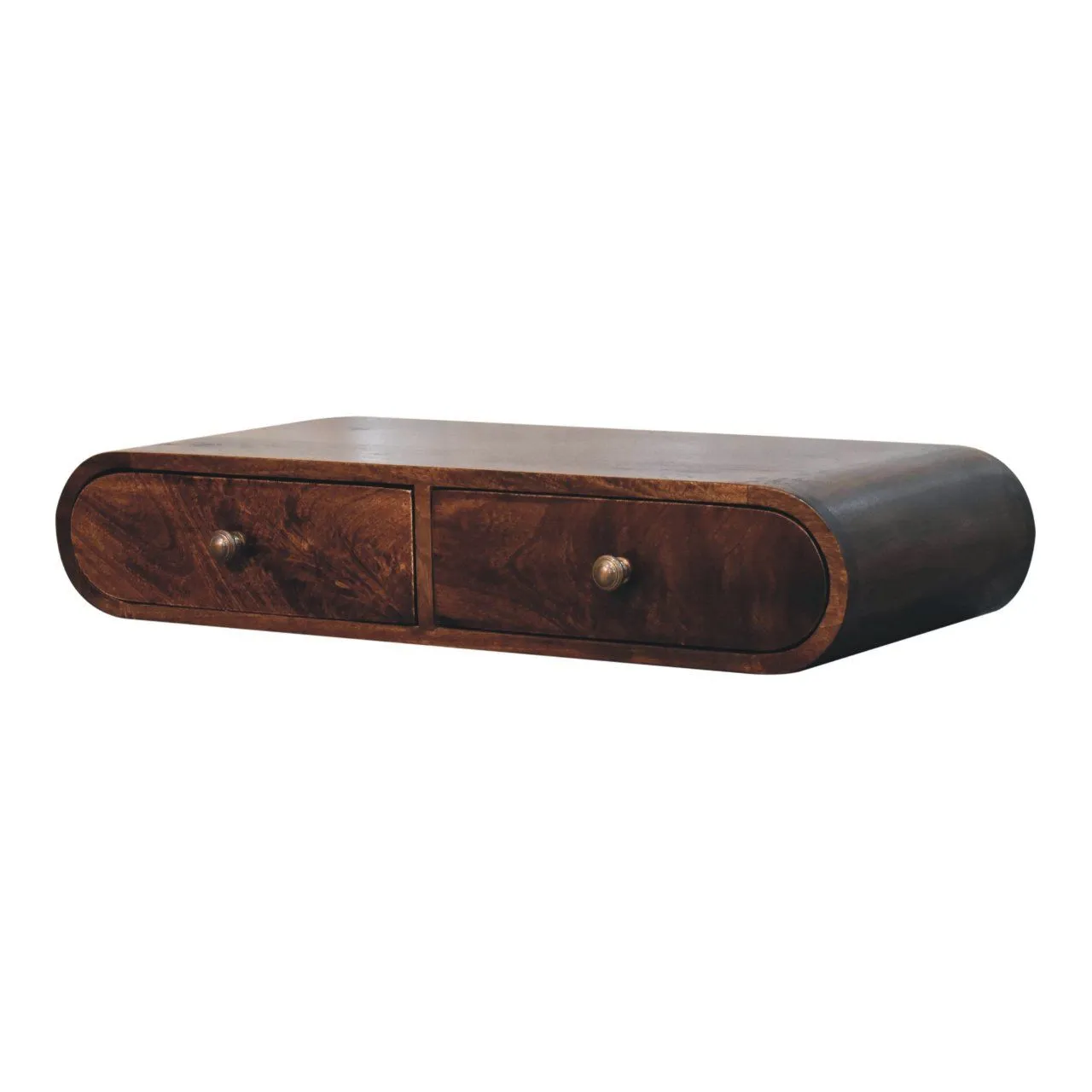 Couch.com Wall Mounted Console Table Walnut, with Storage, Wood Construction, Dark Brown Finish by Couch.com