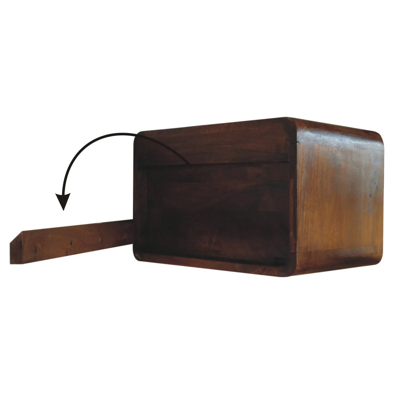 Couch.com Wall Mounted Open Woven Bedside Table Chestnut, with Storage, Modern Style, Wood Construction, Dark Brown Finish by Couch.com