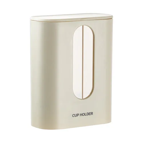Double Tube Dustproof Automatic Cup Distributor Universal Punch-Free Water Dispenser Paper Cup Holder Plastic Wall Hanging Disposable Cup Holder