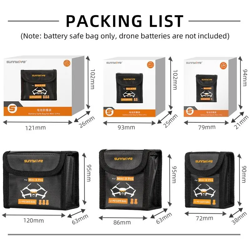 Explosion Proof Battery Bag for Dji Mini 3 Pro - Holds 1 Battery