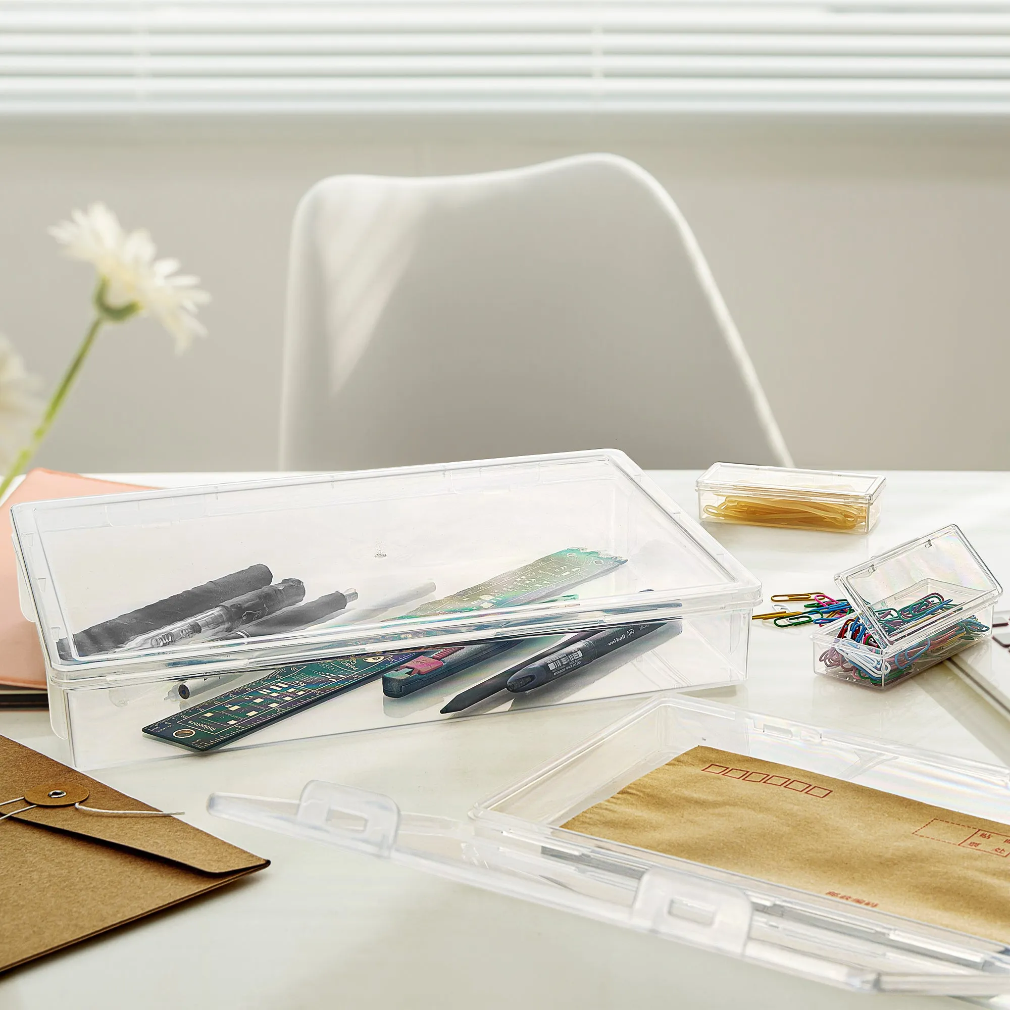 Flat Document & Paper Storage Box Set (4 Pc)
