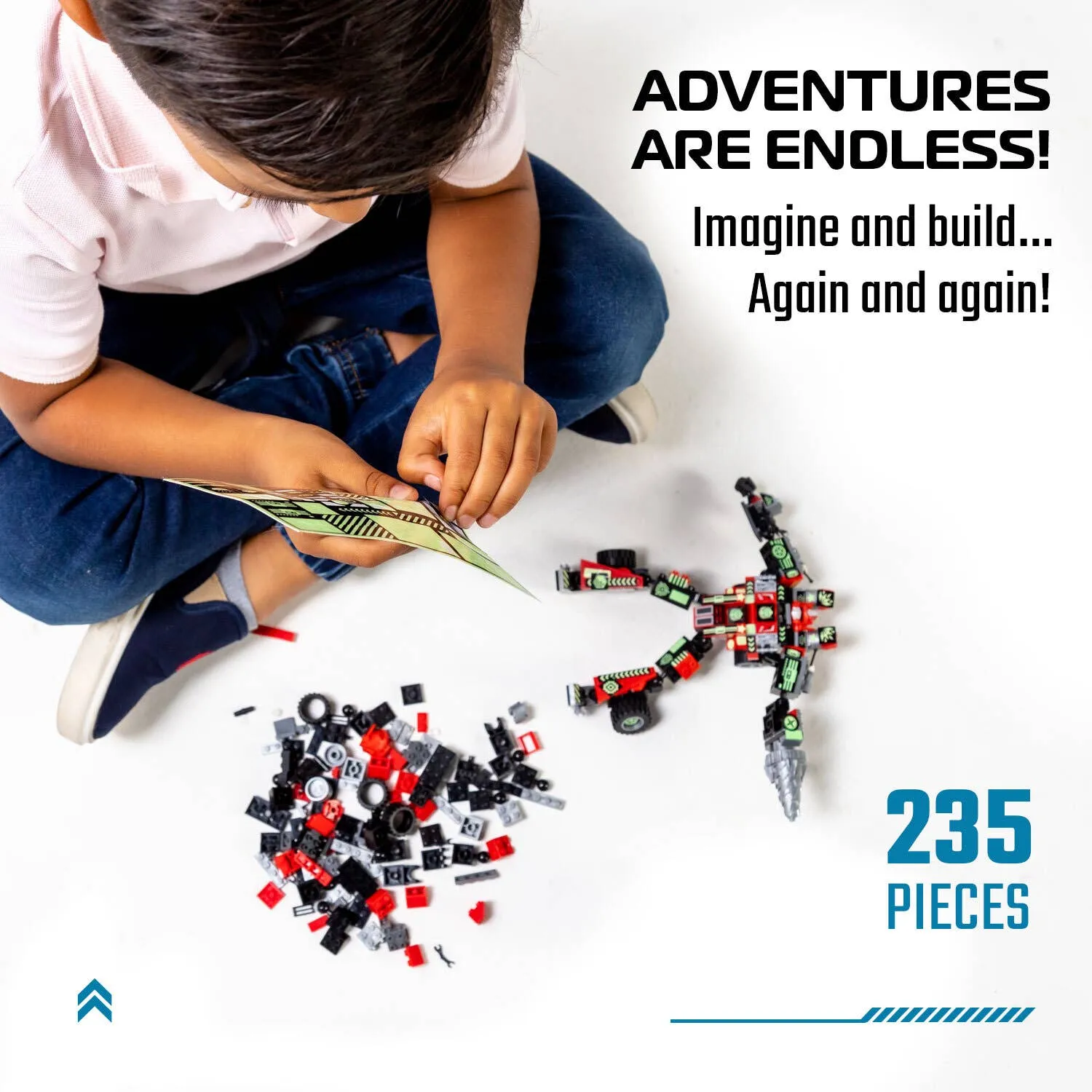Glow in the Dark Build Your Robot Kit (Red)
