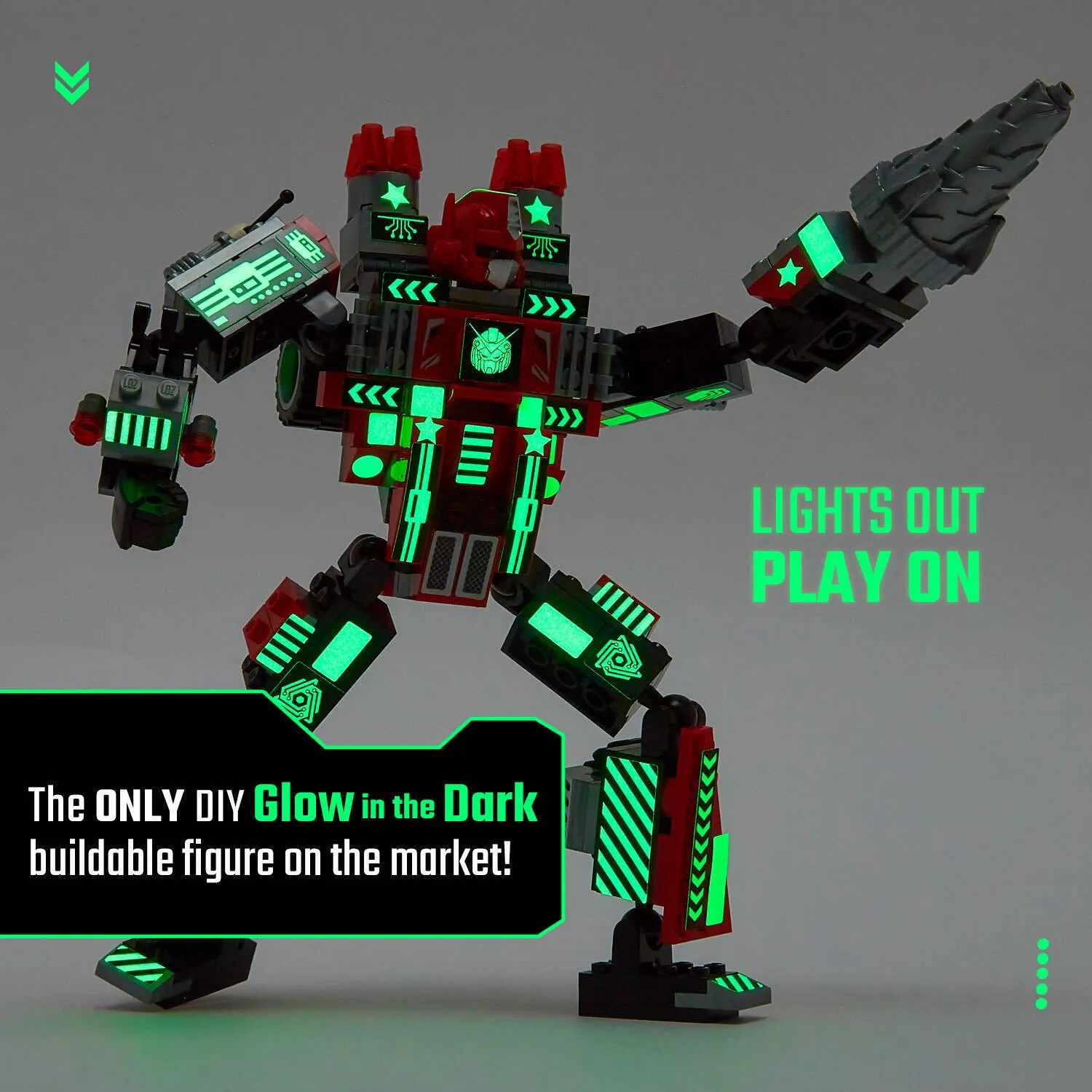 Glow in the Dark Build Your Robot Kit (Red)