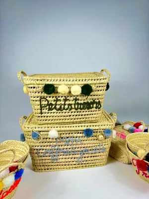 Personalized toy trunk , Wicker storage chest.: - Large: 60x40x33 cm