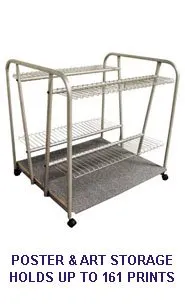 Poster Storage Rack Rolling Bin