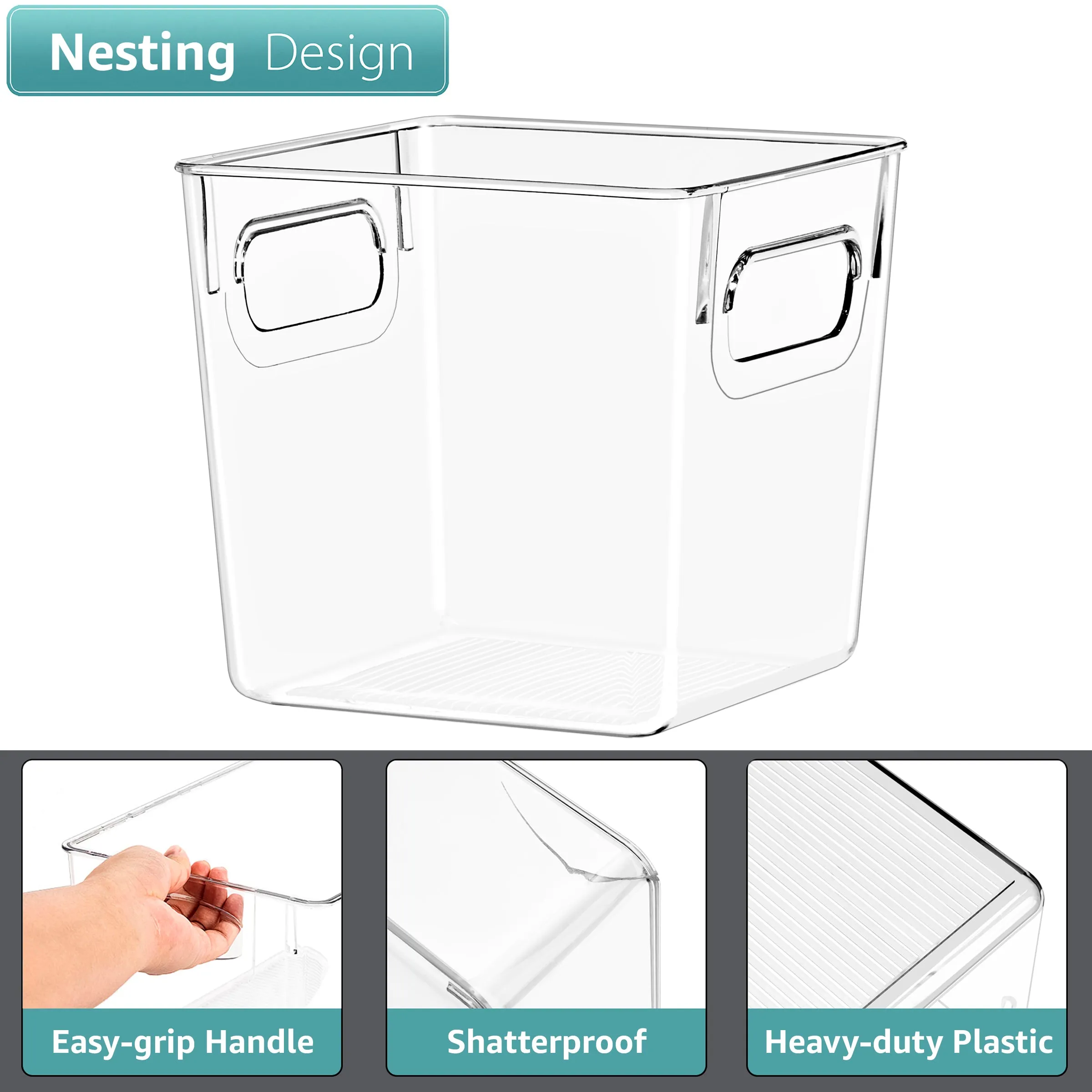 Storage Bins with Handle (4 Pack)