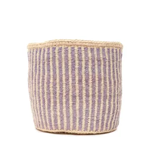 Umeme Lavender Pinstripe Woven Storage Basket