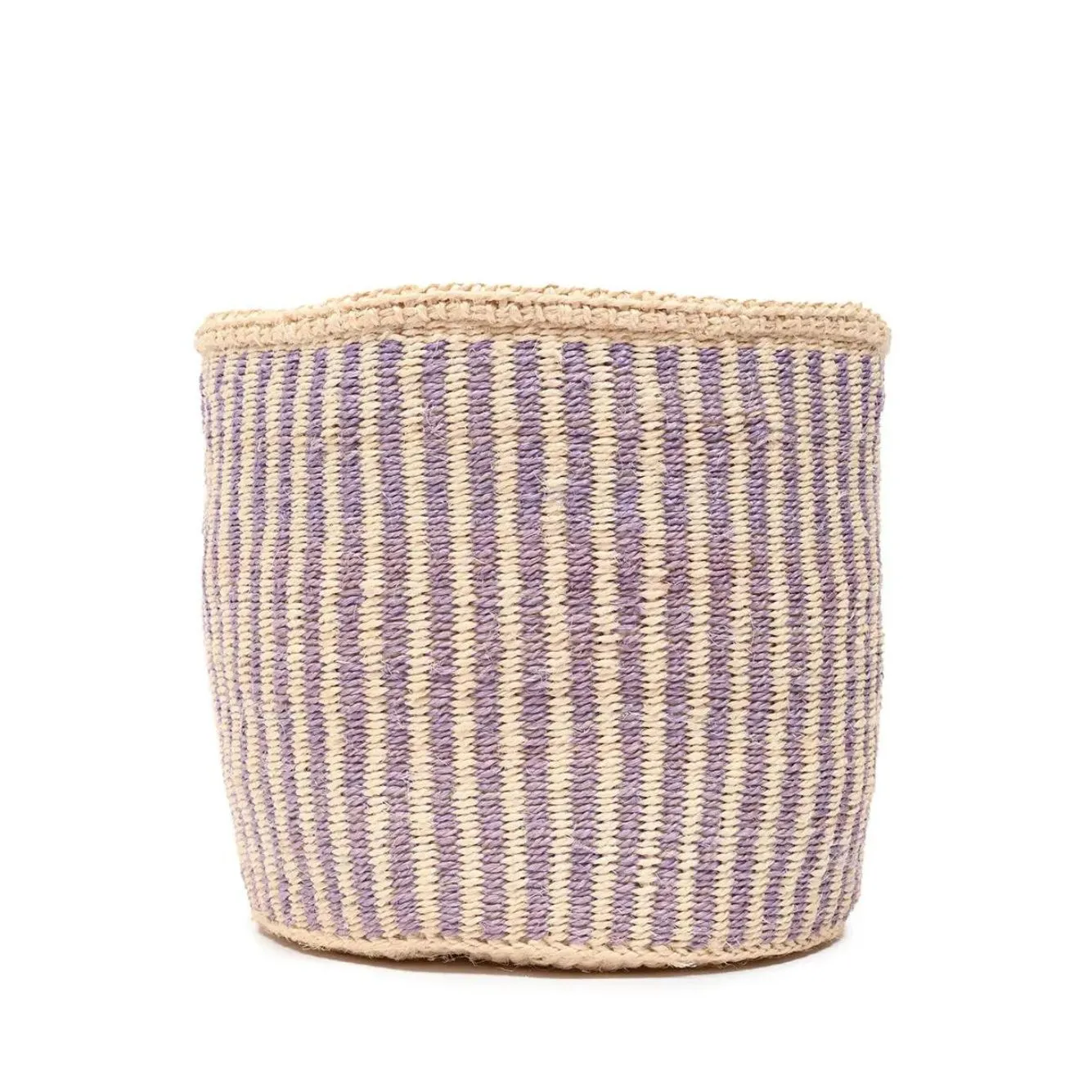 Umeme Lavender Pinstripe Woven Storage Basket