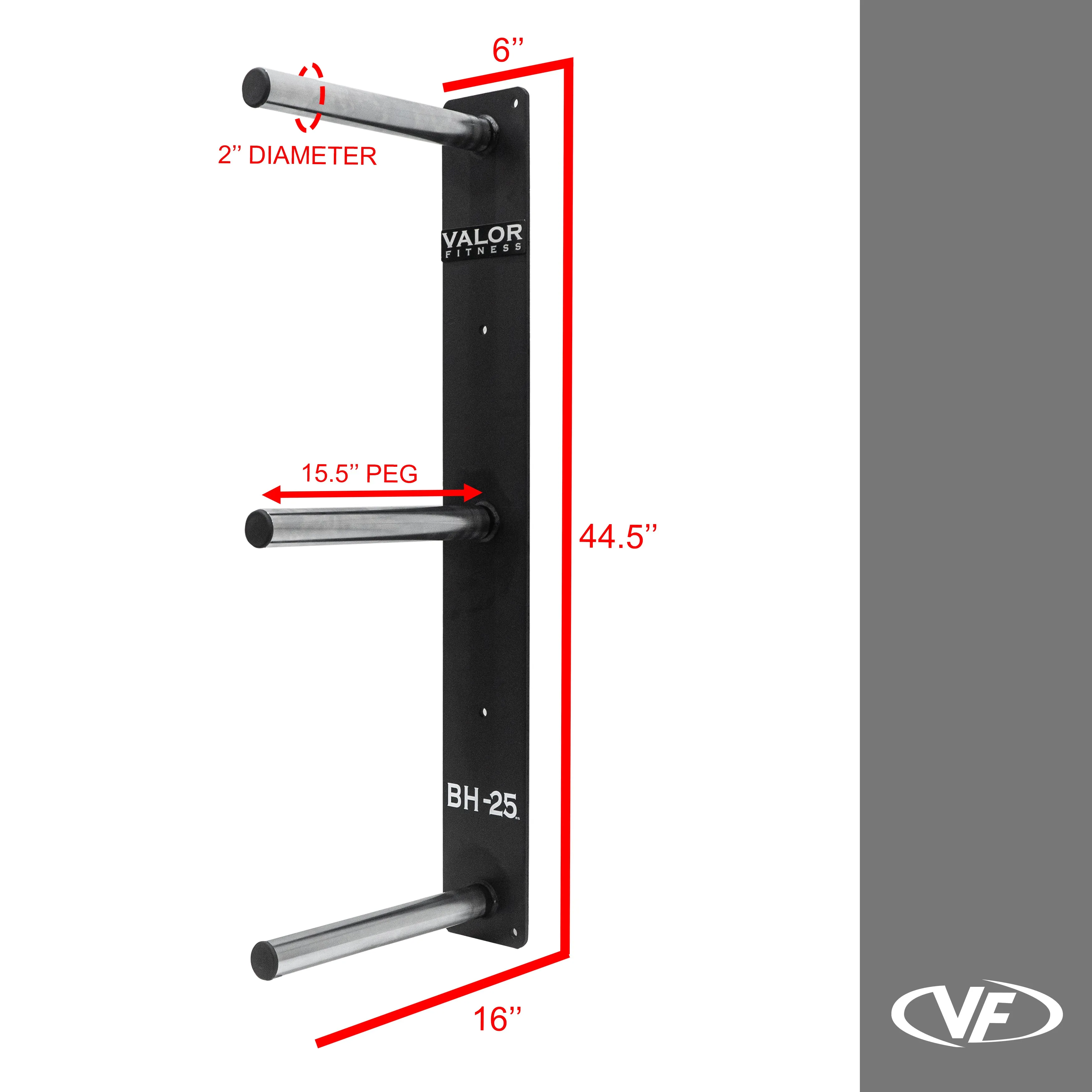 Wall Mounted 3 Peg Olympic Plate Storage